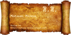 Mateas Minna névjegykártya